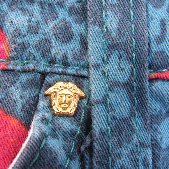 Versace Vintage Couture Women's Size 32 Floral Snake Skin Print Pants - Picture 9 of 13